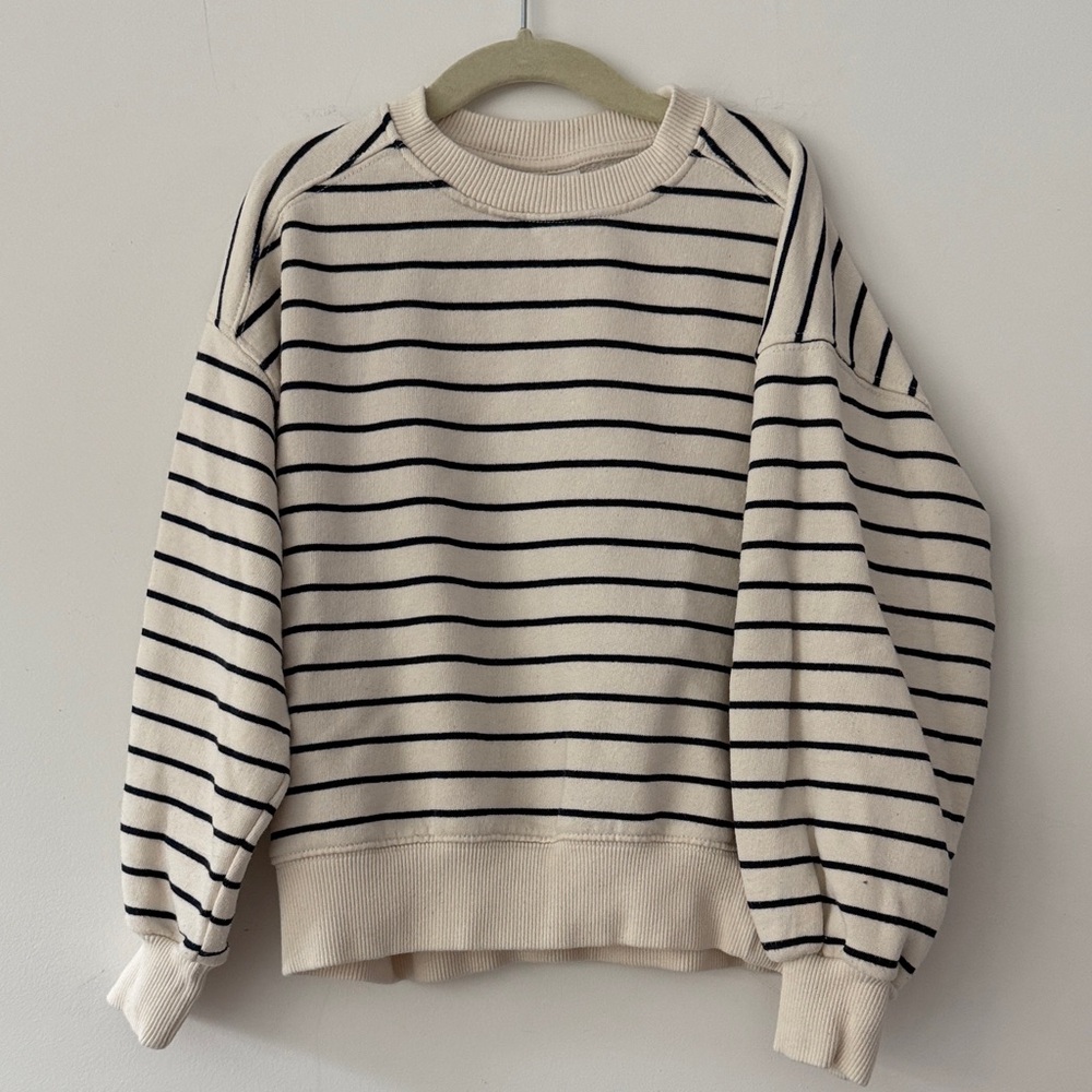 Zara, Striped Cream and Black Women's Sweater